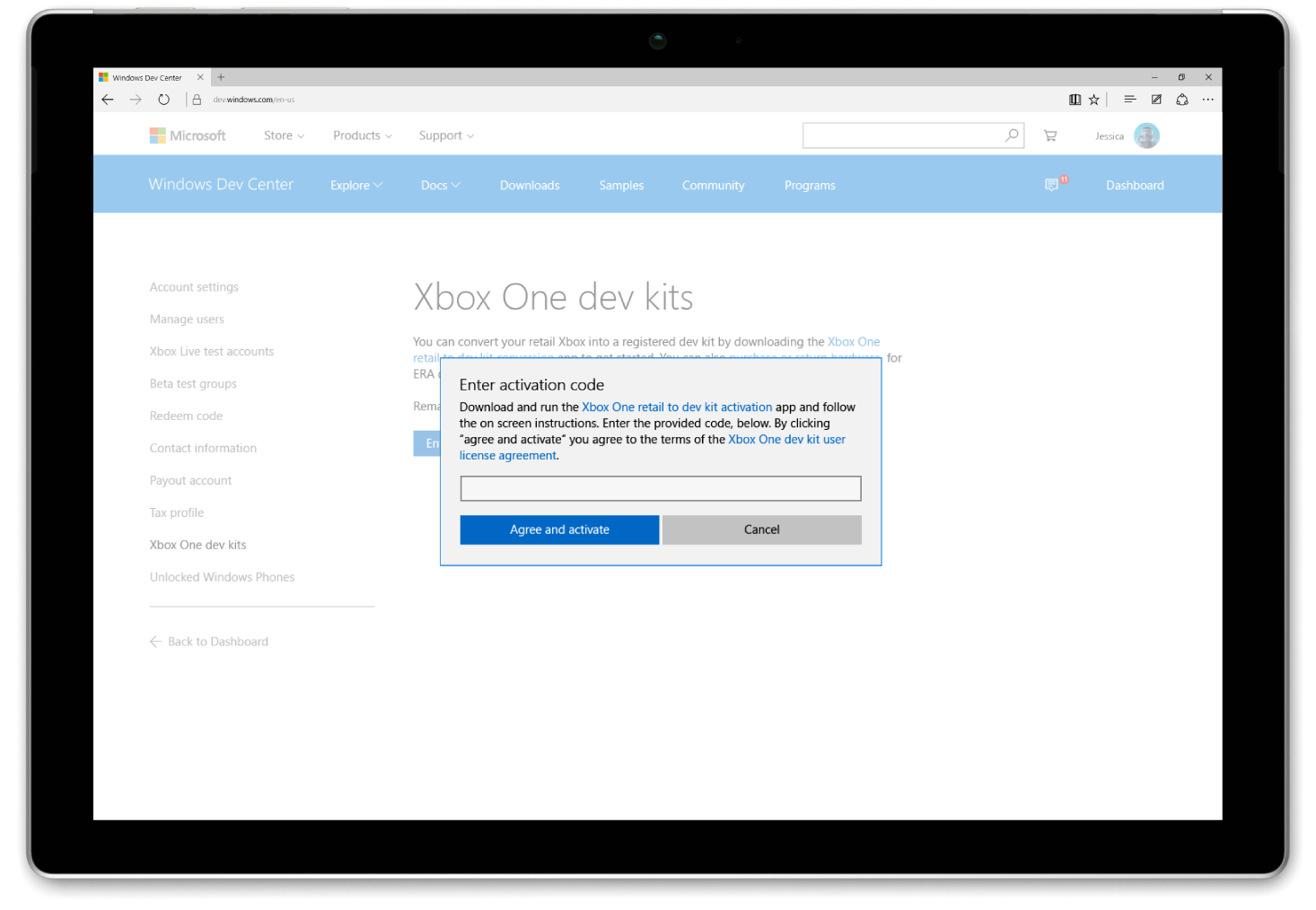 Xbox One Dev Kit Activation